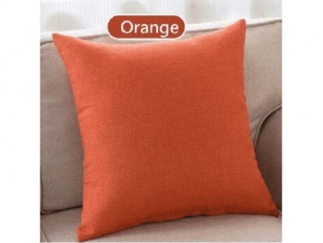 Едноцветна декоративна калъфка за възглавница с цип - Оранжева