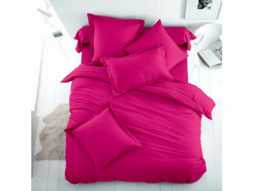 Едноцветно спално бельо от 100% памук ранфорс - Циклама