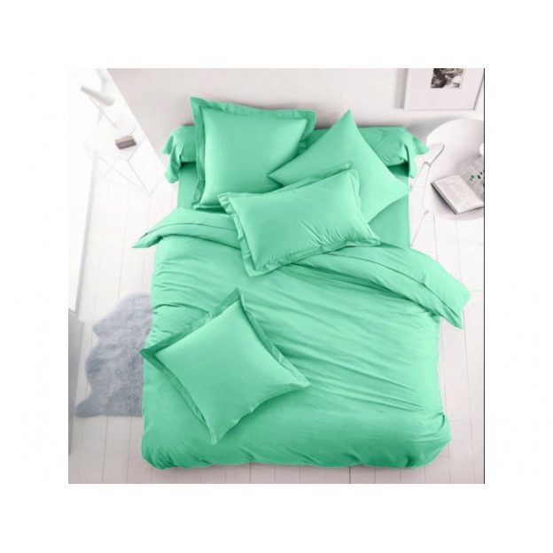 Едноцветно спално бельо от 100% памук ранфорс - Цвят Мента