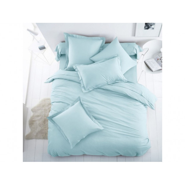 Едноцветно спално бельо от 100% памук ранфорс - Петролена