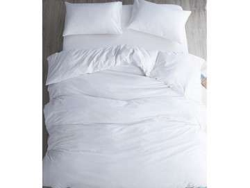 Едноцветно спално бельо от 100% памук ранфорс - Снежно Бяло