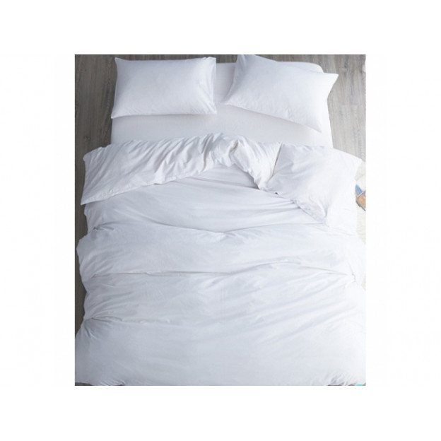 Едноцветно спално бельо от 100% памук ранфорс - Снежно Бяло