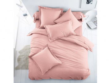 Едноцветно спално бельо от 100% памук ранфорс - Светло Розово