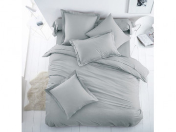 Едноцветно спално бельо от 100% памук ранфорс - Светло Сиво