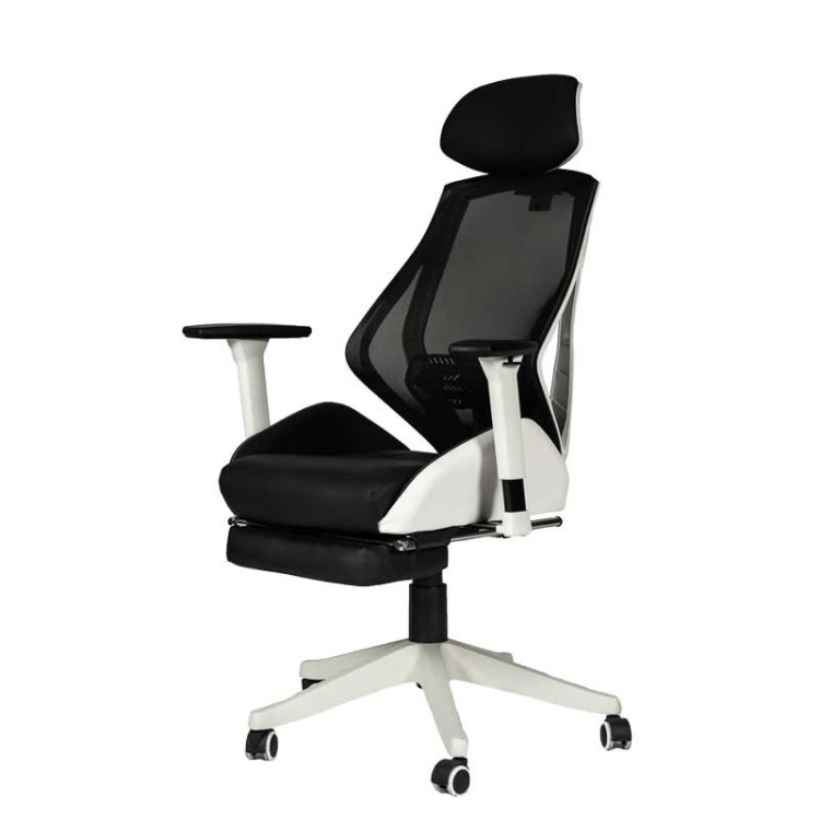 Ергономичен директорски стол RT-2004H Relax LUX черен/бял