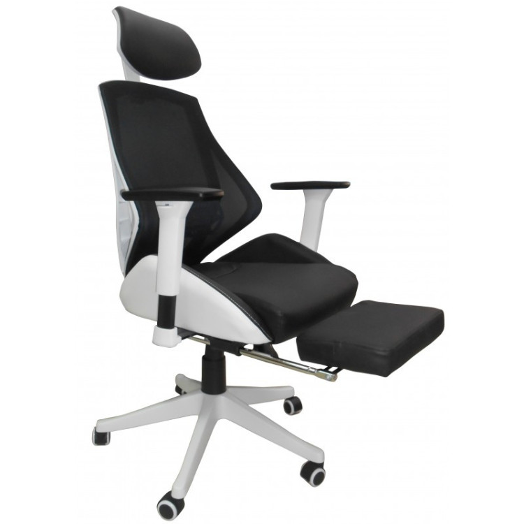 Ергономичен директорски стол RT-2004H Relax LUX черен/бял