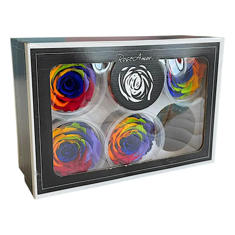 Естествена вечна роза Rainbow Blu 03 XL
