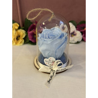 Естествена вечна роза в PVC купол Blu 89