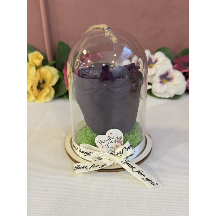 Естествена вечна роза в PVC купол Pur 01