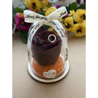 Естествена вечна роза в PVC купол W30