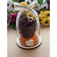 Естествена вечна роза в PVC купол W30