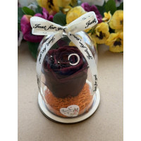 Естествена вечна роза в PVC купол W30