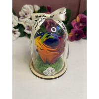 Естествена вечна роза в PVC купол W7