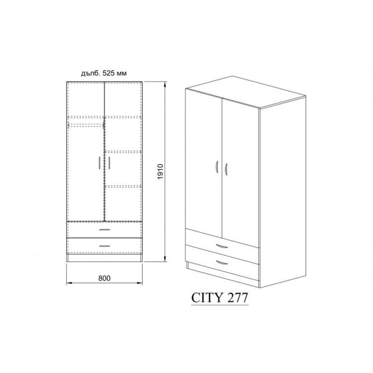 Гардероб City 1008 гланц