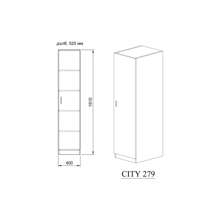 Гардероб City 1010 орех адмирал