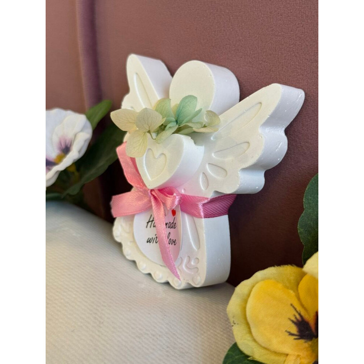 Гипсокерамична фигурка розов Ангел
