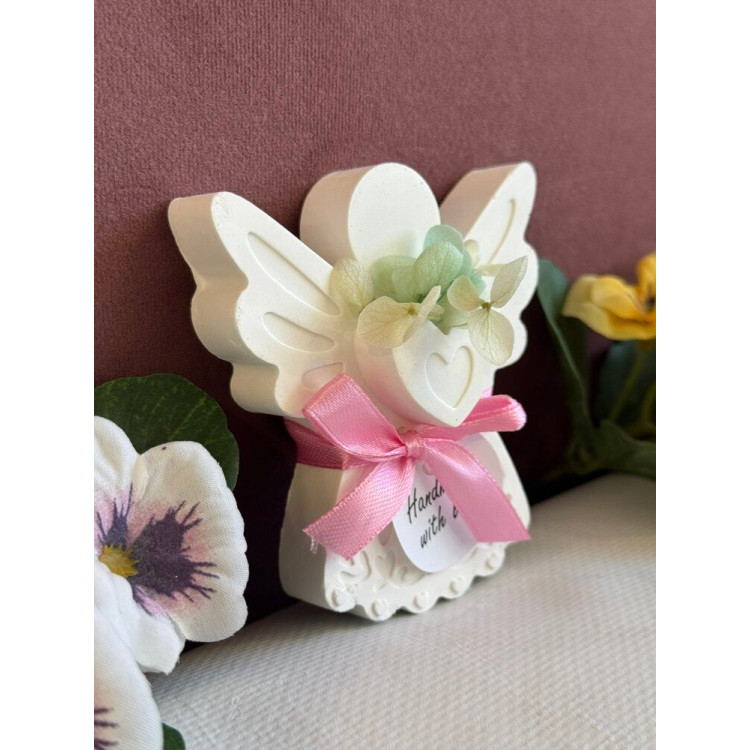 Гипсокерамична фигурка розов Ангел