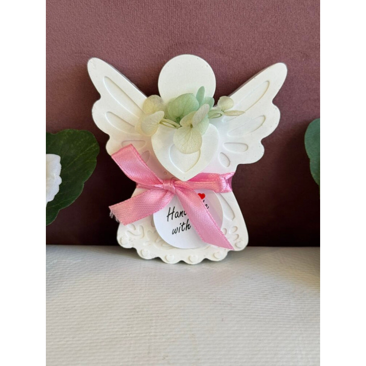 Гипсокерамична фигурка розов Ангел