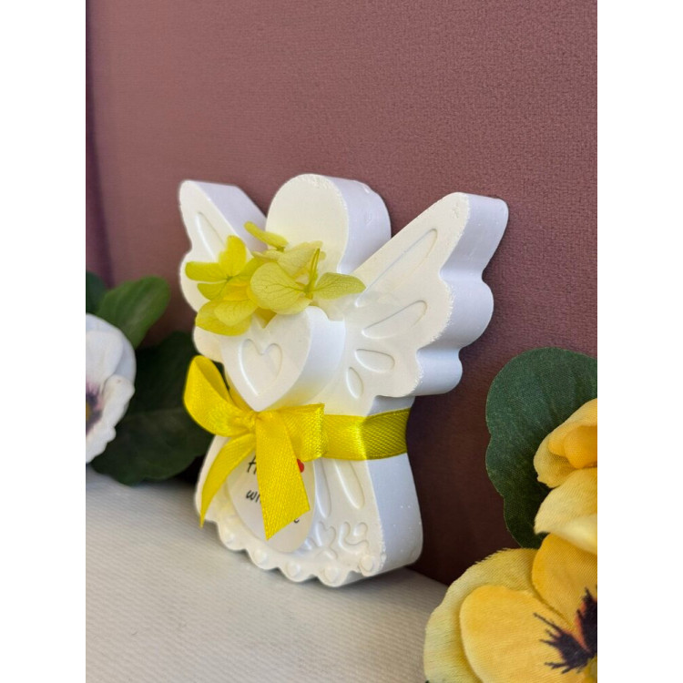 Гипсокерамична фигурка жълт Ангел