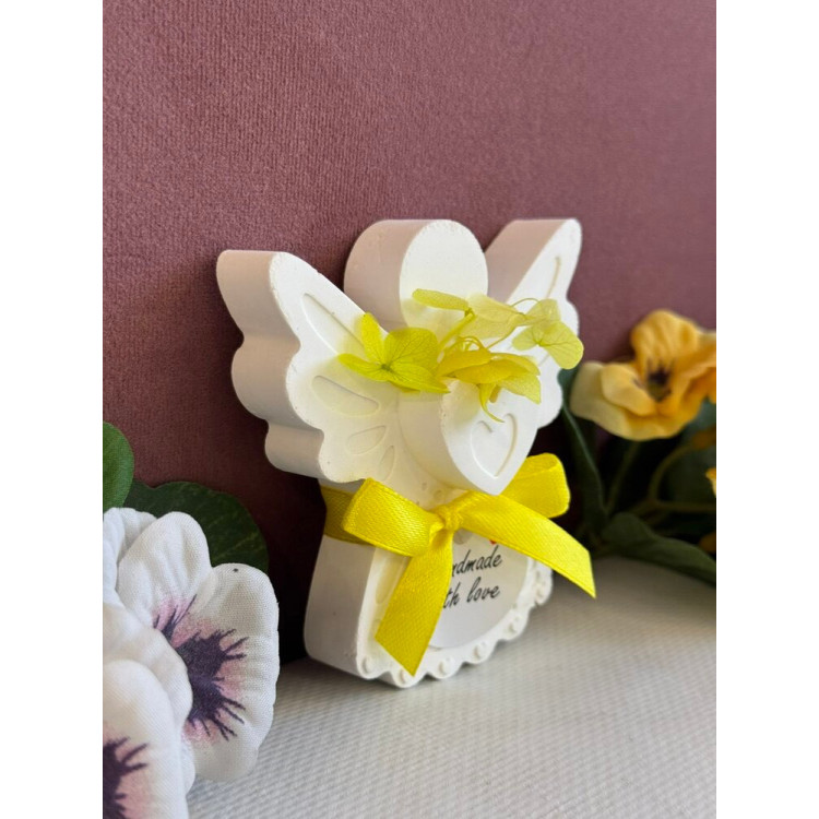 Гипсокерамична фигурка жълт Ангел