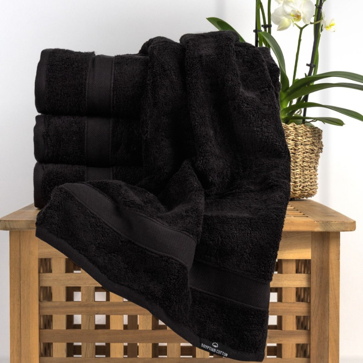 Хавлиена кърпа Египетски памук Александрия черно 30/50