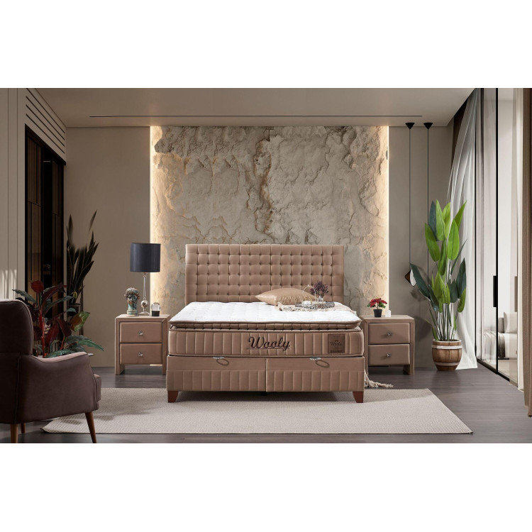 Тапицирано легло Легло Wooly с матрак 140/200