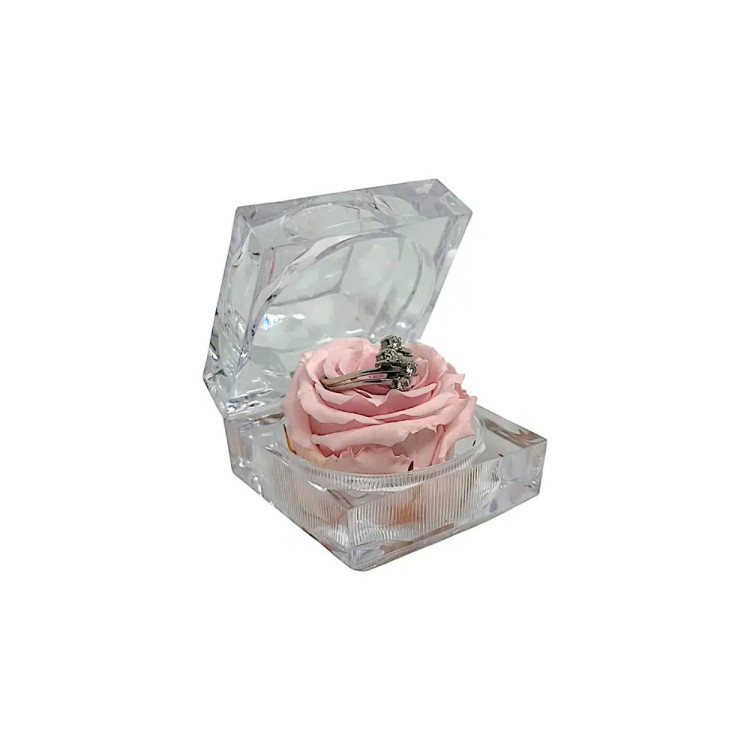 Луксозна кутия за бижута с естествена вечна роза Pin 04