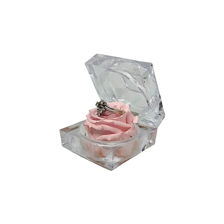 Луксозна кутия за бижута с естествена вечна роза Pin 04
