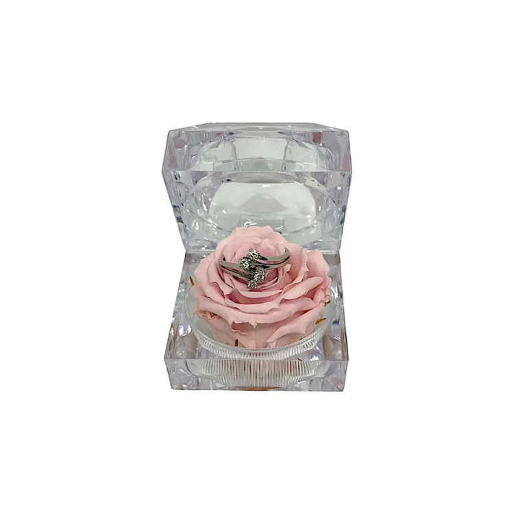 Луксозна кутия за бижута с естествена вечна роза Pin 04