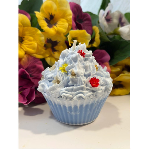 Ароматна свещ от соев восък Син мъфин М42