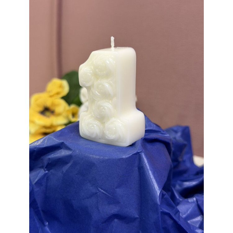 Натурална свещ за Рожден Ден цифра 1