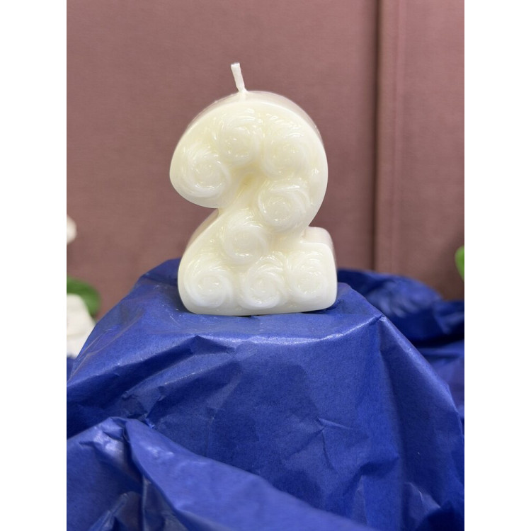 Натурална свещ за Рожден Ден цифра 2