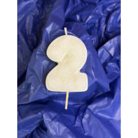Натурална свещ за Рожден Ден цифра 2