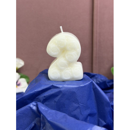 Натурална свещ за Рожден Ден цифра 2