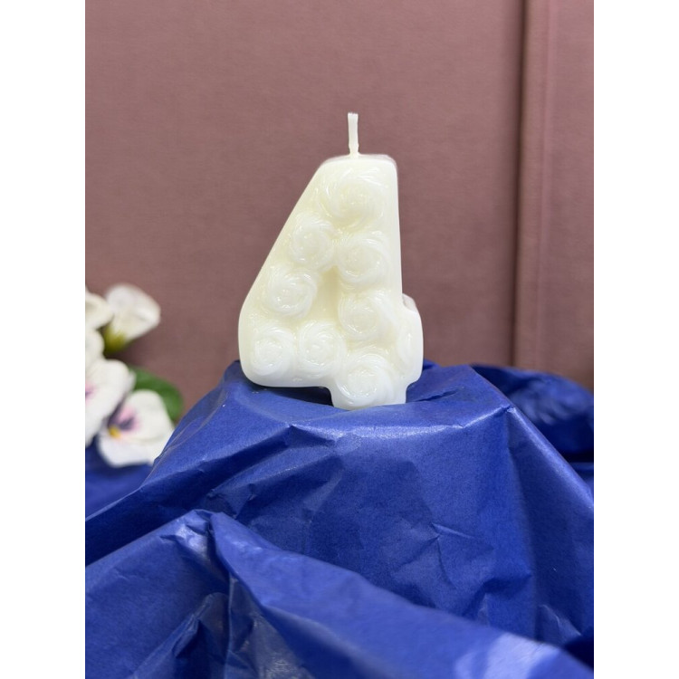 Натурална свещ за Рожден Ден цифра 4
