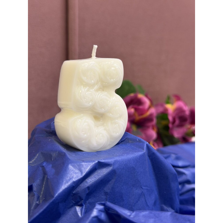 Натурална свещ за Рожден Ден цифра 5