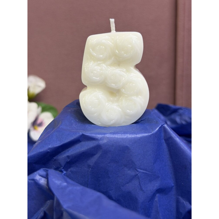 Натурална свещ за Рожден Ден цифра 5