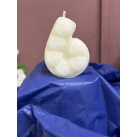 Натурална свещ за Рожден Ден цифра 6