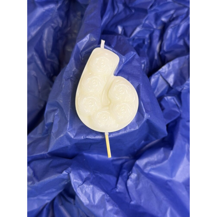 Натурална свещ за Рожден Ден цифра 6