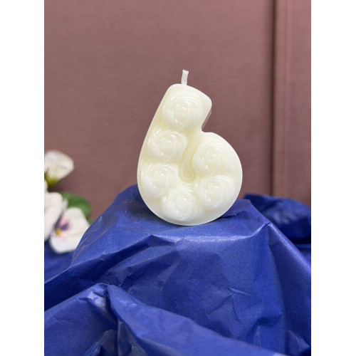 Натурална свещ за Рожден Ден цифра 6