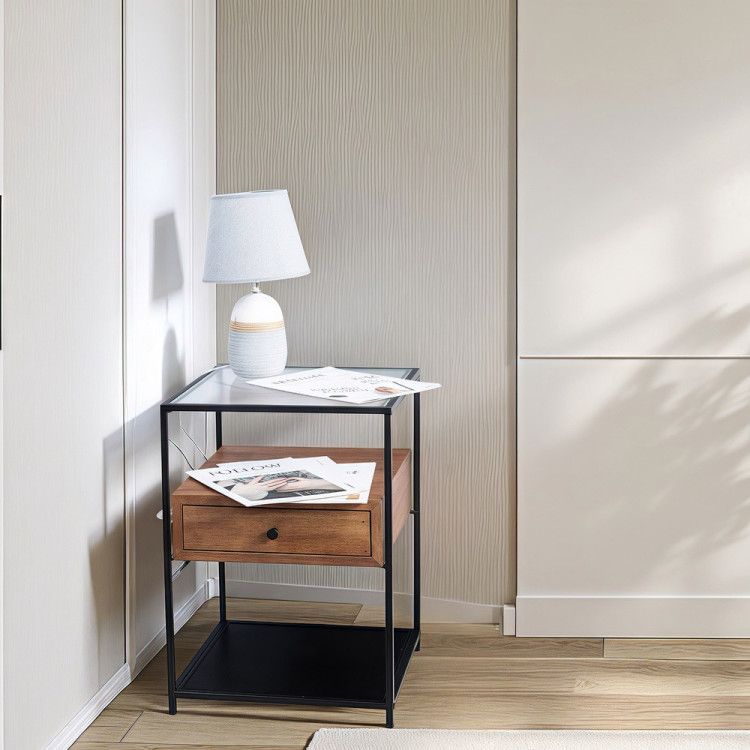 Нощно шкафче с чекмедже Лукс