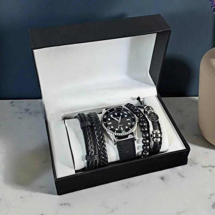 Подаръчен комплект Часовник с гривни Men's