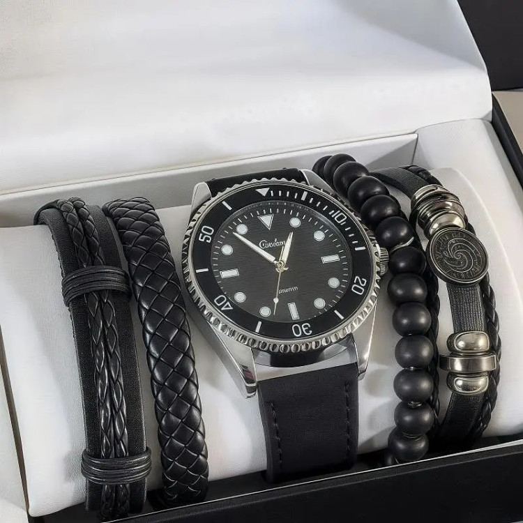 Подаръчен комплект Часовник с гривни Men's
