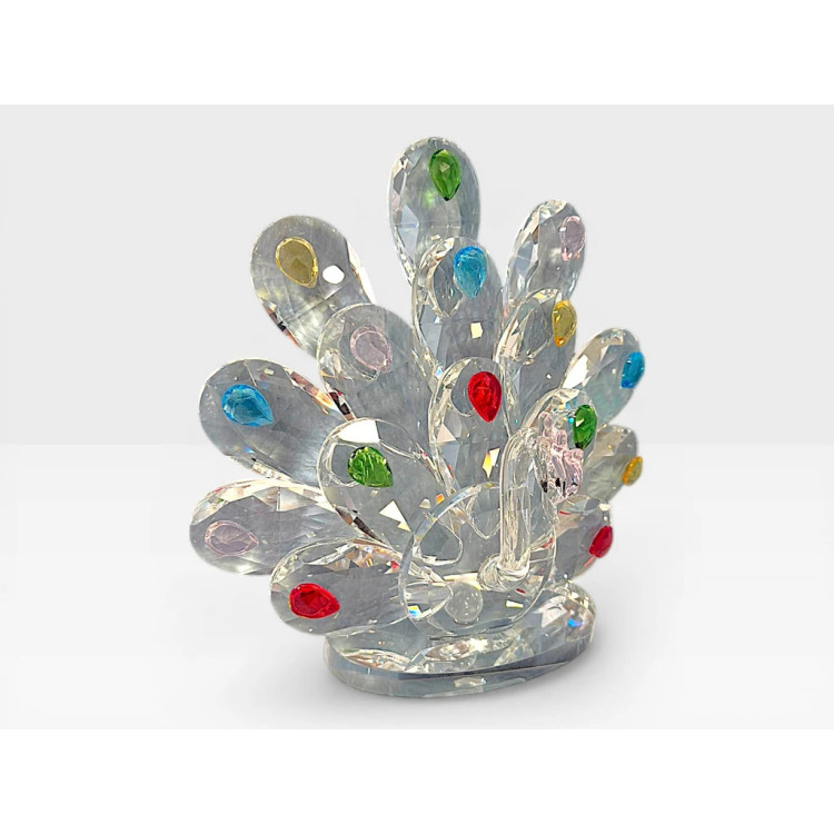 Стъклена фигурка Паун Голям