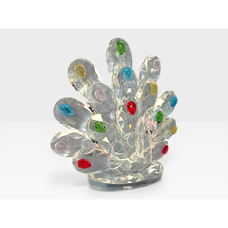 Стъклена фигурка Паун Голям