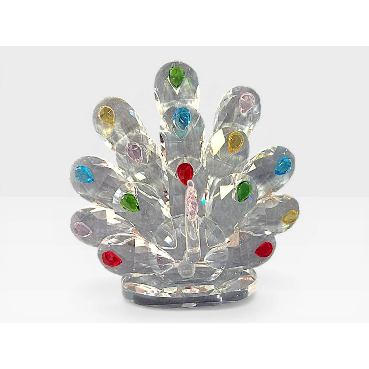 Стъклена фигурка Паун Голям