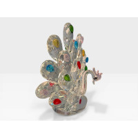 Стъклена фигурка Паун Голям