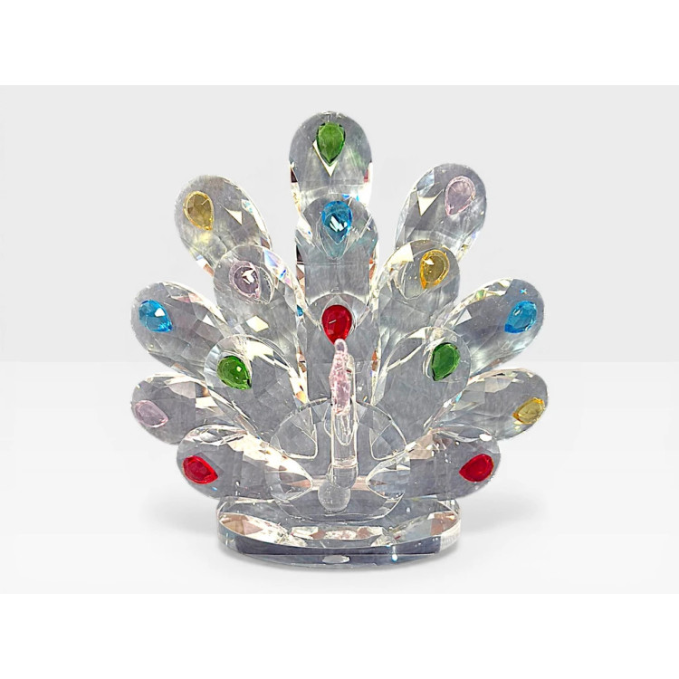 Стъклена фигурка Паун Голям