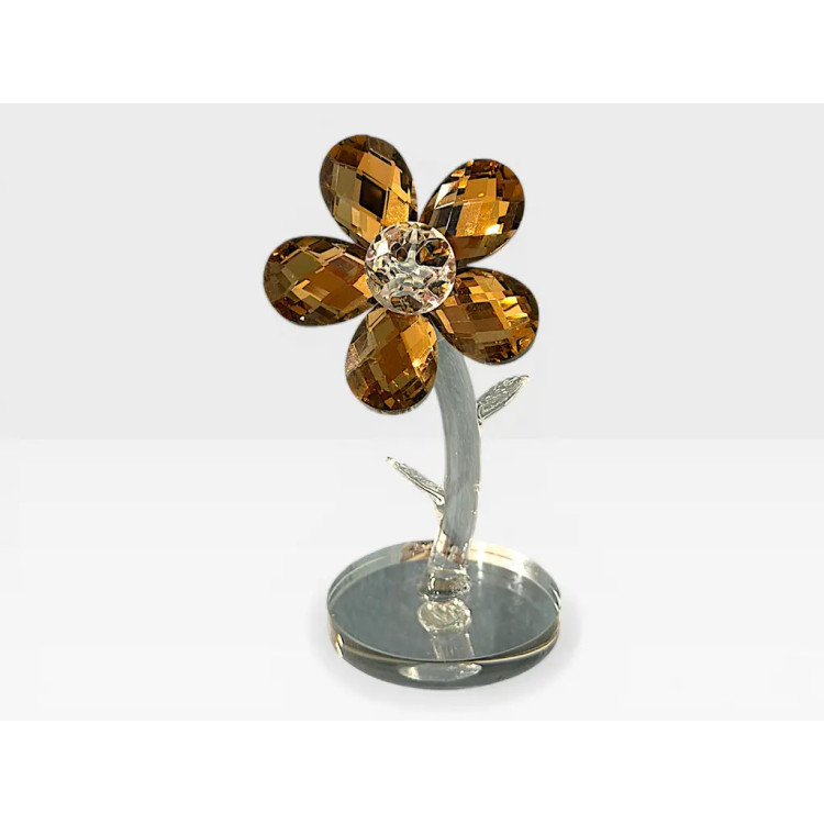 Стъклена фигурка Цвете Кафяво