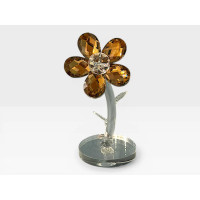 Стъклена фигурка Цвете Кафяво